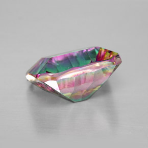 Quartz mystique multicolore naturelle taille émeraude, 5,59 ct, VVS