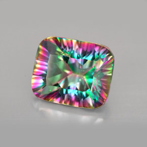 Quartz mystique Partie Supérieure Arc-en-Ciel naturelle Taille émeraude, 5.64 ct, VVS