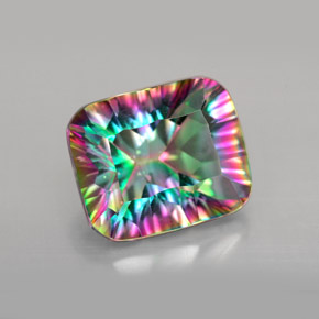 Quartz mystique Partie Supérieure Arc-en-Ciel naturelle Taille émeraude, 5.64 ct, VVS