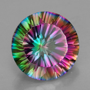 Quartz mystique Partie Supérieure Arc-en-Ciel naturelle Coupe roude, 6.86 ct, VVS-VS