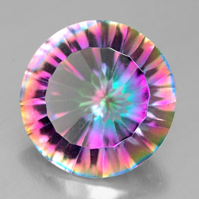 Quartz mystique Partie Supérieure Arc-en-Ciel naturelle Coupe roude, 7.08 ct, VVS