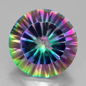 Quartz mystique multicolore naturelle coupe roude, 6,96 ct, VVS