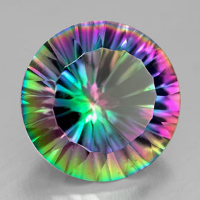 Quartz mystique multicolore naturelle coupe roude, 6,96 ct, VVS