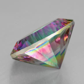 Quartz mystique multicolore naturelle coupe roude, 6,96 ct, VVS