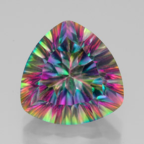 Quartz mystique multicolore naturelle trillion, 7,53 ct, VVS-VS