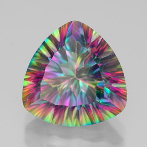 Quartz mystique multicolore naturelle trillion, 7,53 ct, VVS-VS