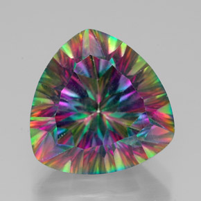 Quartz mystique multicolore naturelle trillion, 7,90 ct, VVS
