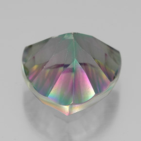 Quartz mystique multicolore naturelle trillion, 7,90 ct, VVS