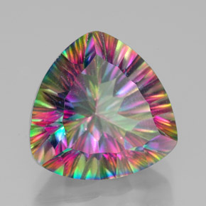 Quartz mystique multicolore naturelle trillion, 7,33 ct, VVS-VS