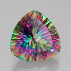 Quartz mystique multicolore naturelle trillion, 7,44 ct, VVS