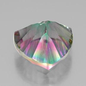 Quartz mystique multicolore naturelle trillion, 7,44 ct, VVS