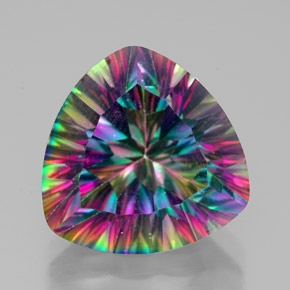 Quartz mystique multicolore naturelle trillion, 7,67 ct, VVS