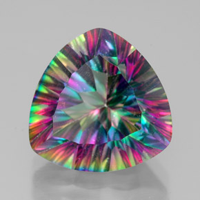 Quartz mystique multicolore naturelle trillion, 7,67 ct, VVS