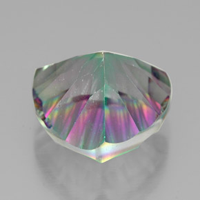 Quartz mystique multicolore naturelle trillion, 7,67 ct, VVS
