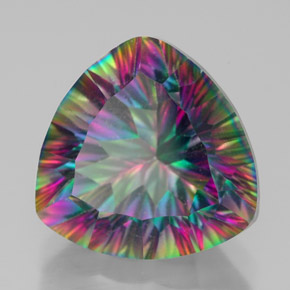 Quartz mystique multicolore naturelle trillion, 7,63 ct, VVS