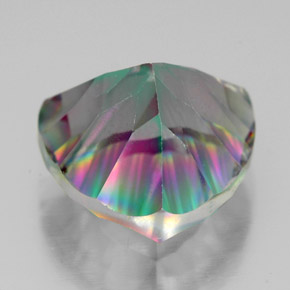 Quartz mystique multicolore naturelle trillion, 7,63 ct, VVS