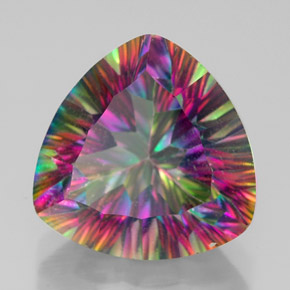 Quartz mystique multicolore naturelle trillion, 7,49 ct, VVS