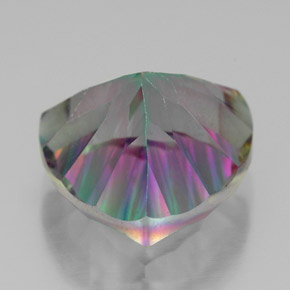 Quartz mystique multicolore naturelle trillion, 7,49 ct, VVS