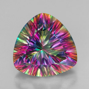 Quartz mystique Multicolore naturelle Trillion, 7.28 ct, VVS-VS
