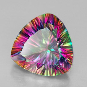 Quartz mystique Multicolore naturelle Trillion, 7.28 ct, VVS-VS