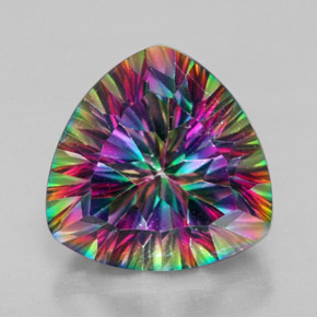 Quartz mystique Multicolore naturelle Trillion, 7.54 ct, VS