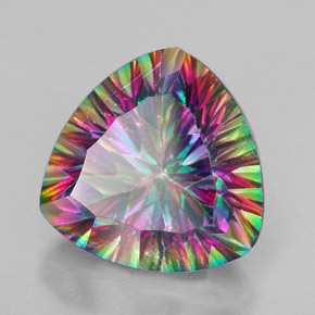 Quartz mystique Multicolore naturelle Trillion, 7.54 ct, VS