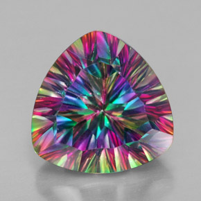 Quartz mystique Multicolore naturelle Trillion, 7.66 ct, VVS-VS