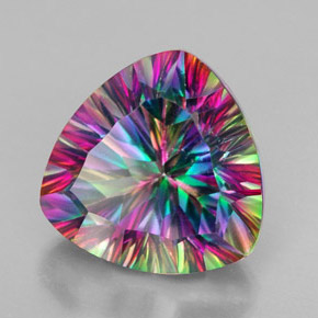 Quartz mystique Multicolore naturelle Trillion, 7.66 ct, VVS-VS