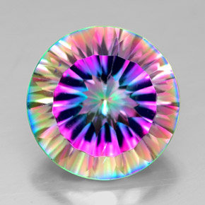 Quartz mystique multicolore naturelle coupe roude, 7,36 ct, VVS-VS