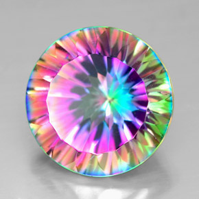 Quartz mystique multicolore naturelle coupe roude, 7,36 ct, VVS-VS