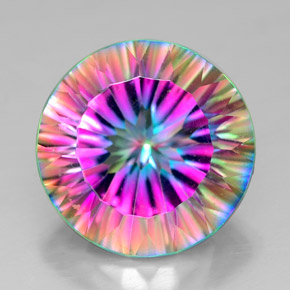 Quartz mystique multicolore naturelle coupe roude, 7,24 ct, VVS-VS