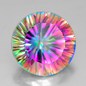 Quartz mystique multicolore naturelle coupe roude, 7,24 ct, VVS-VS