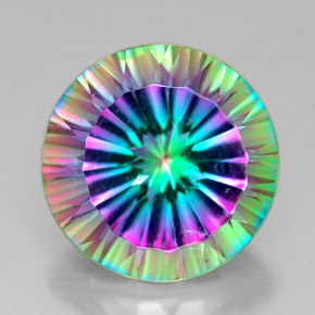Quartz mystique multicolore naturelle coupe roude, 7,31 ct, VVS-VS