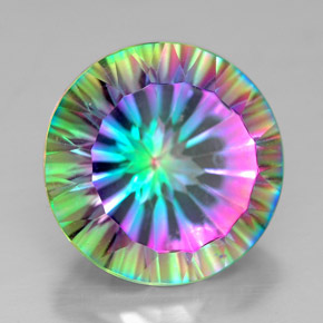 Quartz mystique multicolore naturelle coupe roude, 7,31 ct, VVS-VS