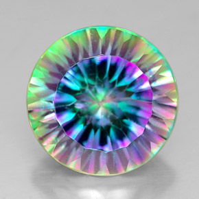 Quartz mystique multicolore naturelle coupe roude, 7,39 ct, VVS-VS