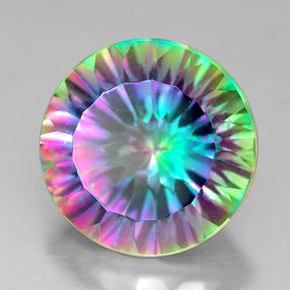 Quartz mystique multicolore naturelle coupe roude, 7,39 ct, VVS-VS