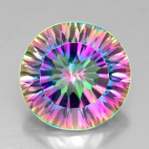 Quartz mystique multicolore naturelle coupe roude, 7,17 ct, VVS-VS