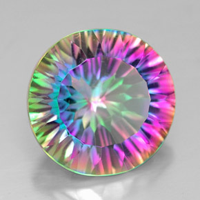 Quartz mystique multicolore naturelle coupe roude, 7,17 ct, VVS-VS