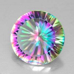Quartz mystique multicolore naturelle coupe roude, 6,27 ct, VVS-VS