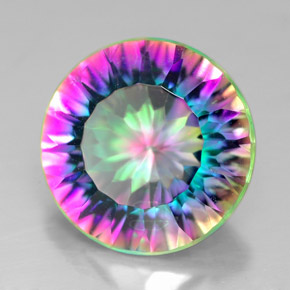 Quartz mystique multicolore naturelle coupe roude, 6,98 ct, VVS-VS