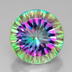 Quartz mystique multicolore naturelle coupe roude, 7,65 ct, VVS-VS