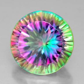Quartz mystique multicolore naturelle coupe roude, 7,65 ct, VVS-VS