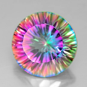Quartz mystique multicolore naturelle coupe roude, 7,33 ct, VVS-VS