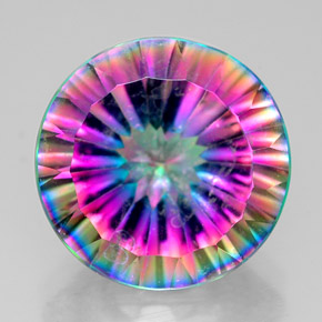 Quartz mystique multicolore naturelle coupe roude, 6,40 ct, VS