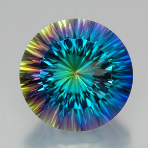 Quartz mystique multicolore naturelle coupe roude, 20,30 ct, VVS