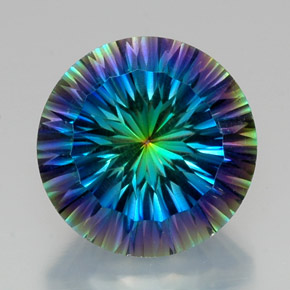 Quartz mystique multicolore naturelle coupe roude, 19,10 ct, VVS