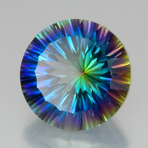 Quartz mystique multicolore naturelle coupe roude, 19,10 ct, VVS