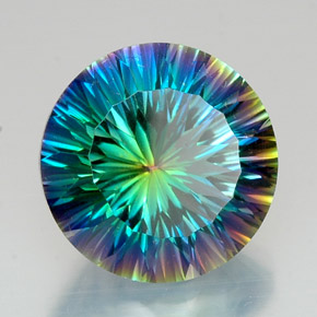 Quartz mystique multicolore naturelle coupe roude, 18,47 ct, VVS