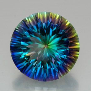 Quartz mystique multicolore naturelle coupe roude, 18,13 ct, VVS