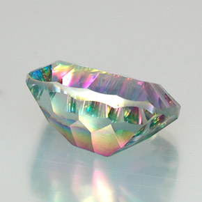 Quartz mystique multicolore naturelle coupe coussin, 20,76 ct, VVS